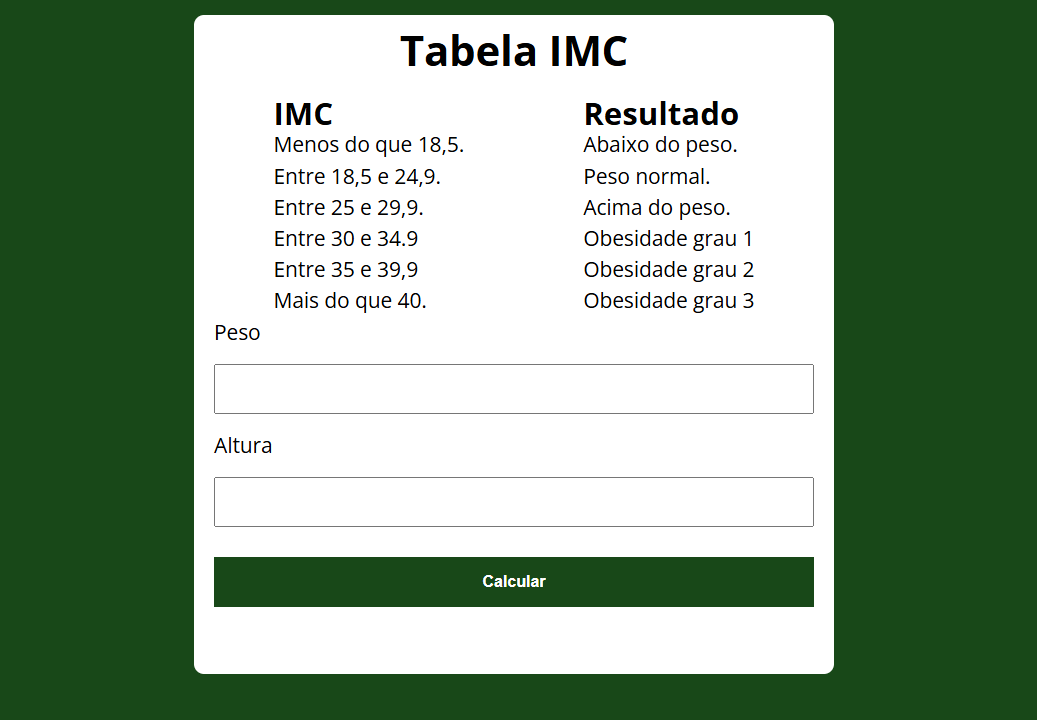 Calculo IMC